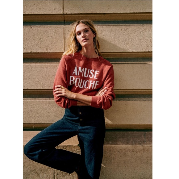 Sezane Amuse Bouche Sweatshirt in Faded Red - Picture 2 of 7